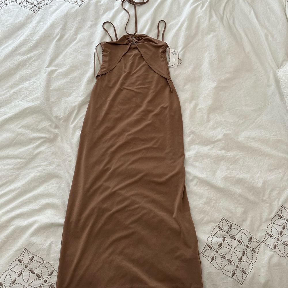 Abercrombie keyhole halter top midi dress NWT xsp